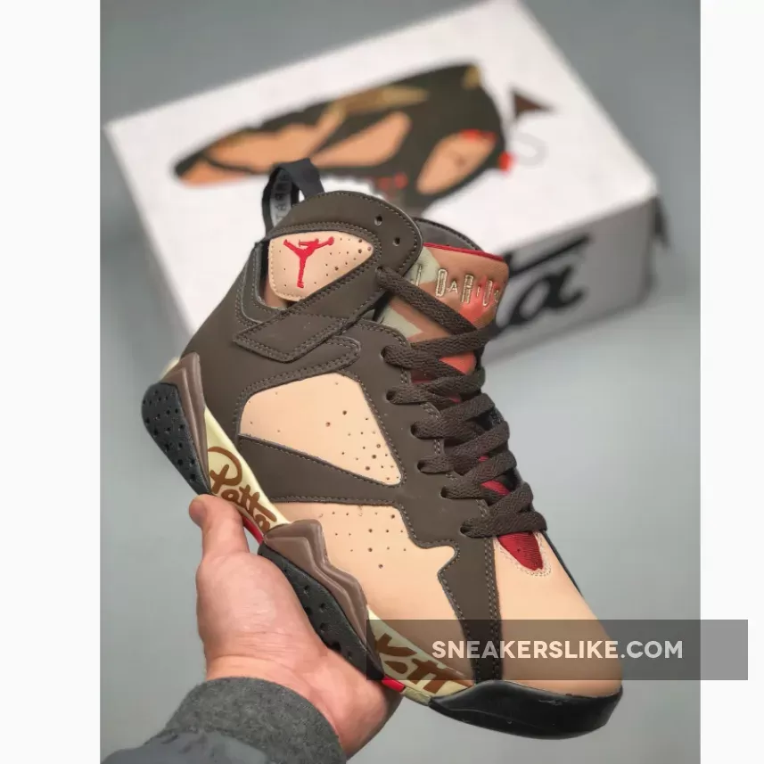 Patta x Air Jordan 7 Mahogany AT3375-200 - team patta shoes