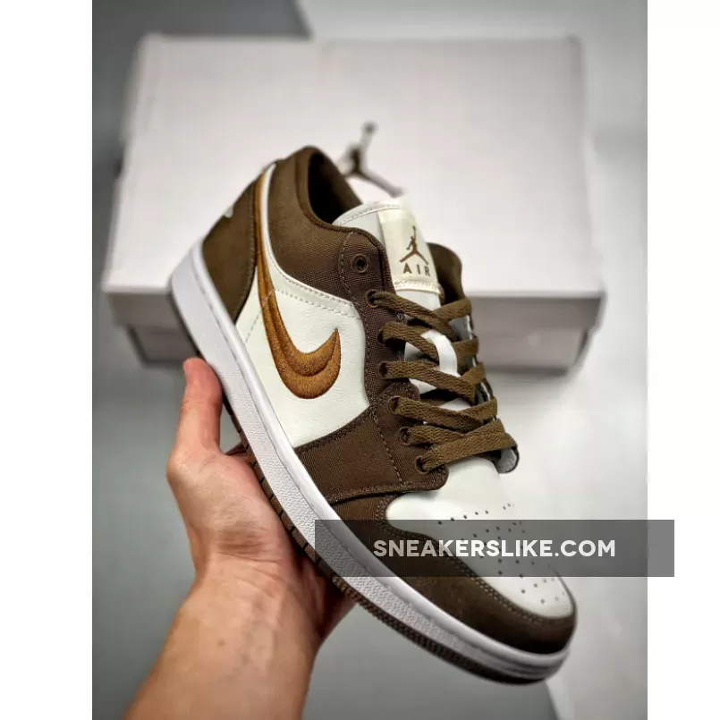 Air Jordan 1 Low Brown Canvas DV0426-301 Light Olive Jordan 1