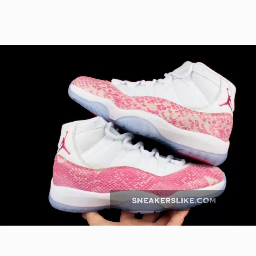 Air Jordan 11 High 'Pink Snakeskin' White/Watermelon-Black #air jordan 11 white pink