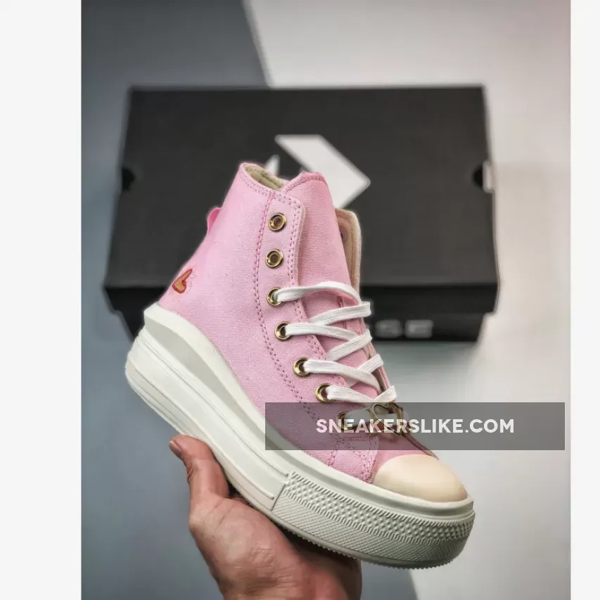 Converse Chuck Taylor Move Platform High Hearts Pink A05140C #converse pink platform