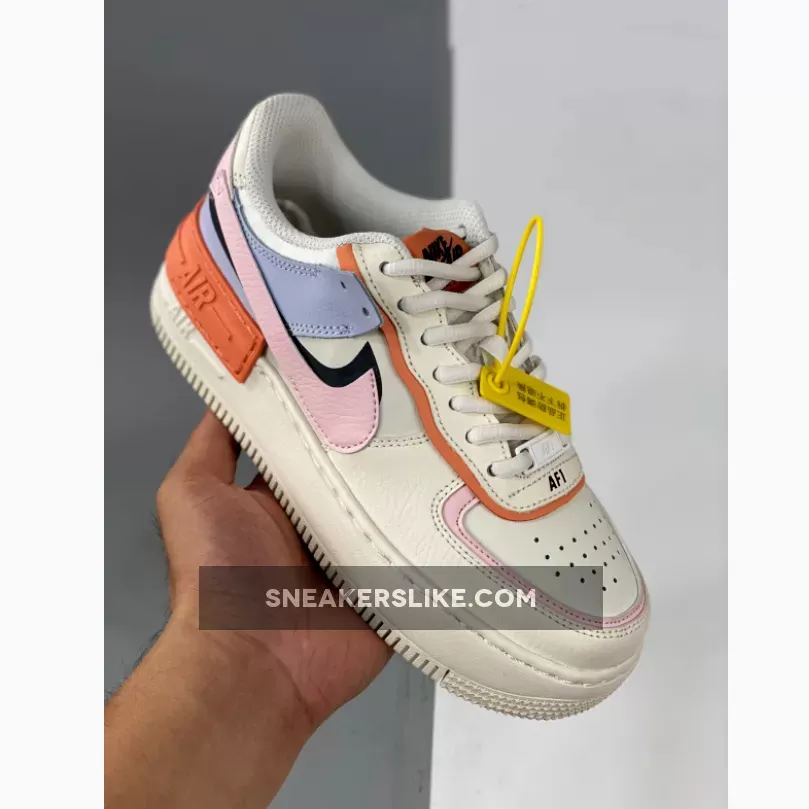 Nike Air Force 1 Shadow Sail/Pink Glaze-Orange Chalk #air force 1 shadow sail pink glaze