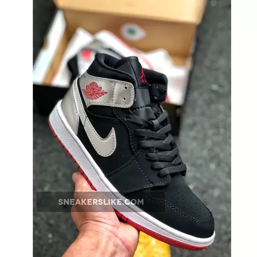 Johnny Kilroy X Air Jordan 1 Mid Black/Gym Red 554725-057 Outlet