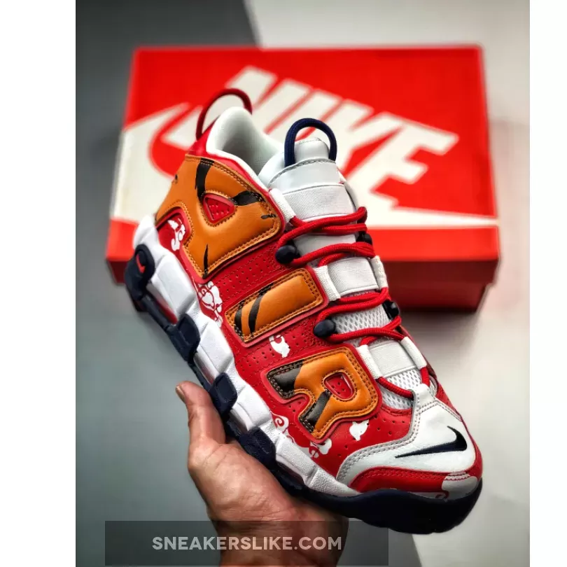 Custom Nike Air More Uptempo White Red Yellow Atl Uptempo