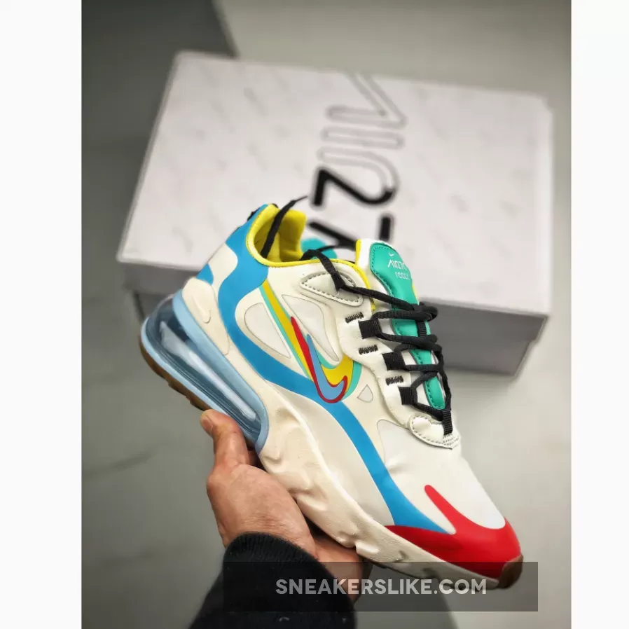 Nike Air Max 270 React Brand Heritage CT1634-100 / air max 270 react red blue yellow