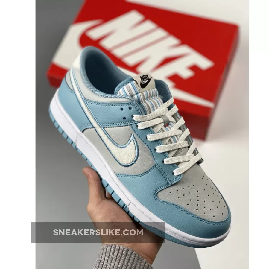 Nike Dunk Low Worn Blue FB1871-011 - dunk low fleece swoosh light blue
