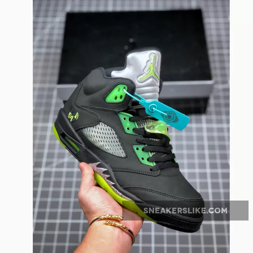 Air Jordan 5 Retro 'Quai 54' Black Green Quai 54 Jordan 5