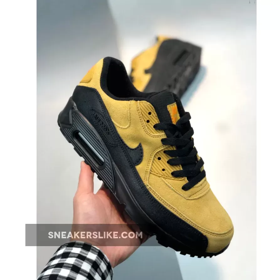 Nike Air Max 90 Essential Black/Wheat Gold-University Red / air max 90 wheat