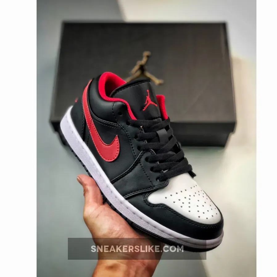 Air Jordan 1 Low 'White Toe' Black/Fire Red-White 553558-063 Air Jordan 1 Low White Toe