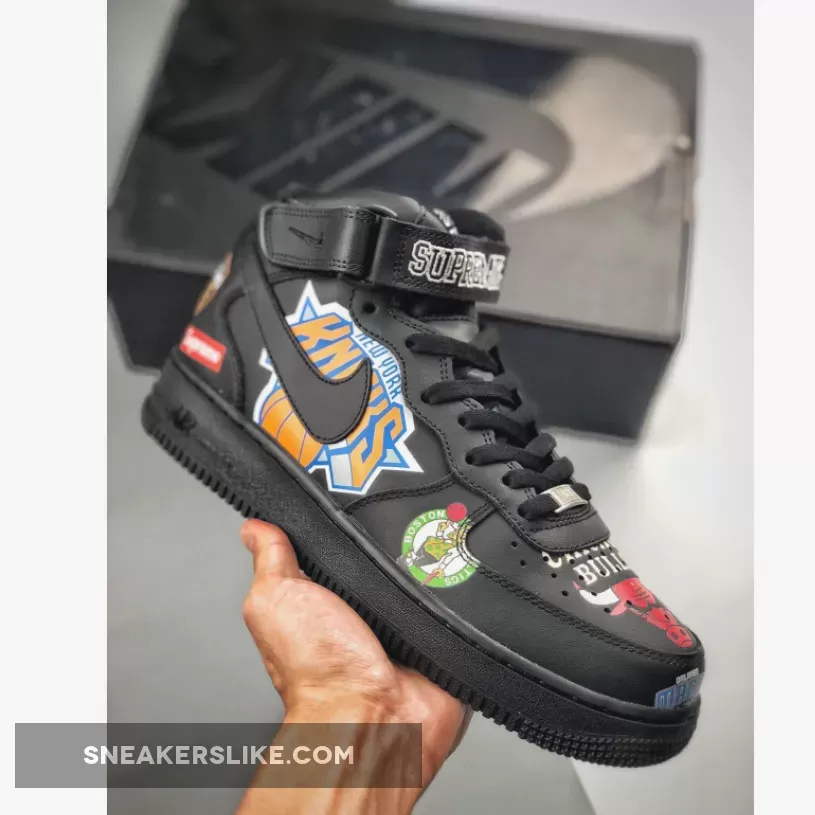 Supreme x Nike Air Force 1 Mid NBA Black / supreme air force 1 goat
