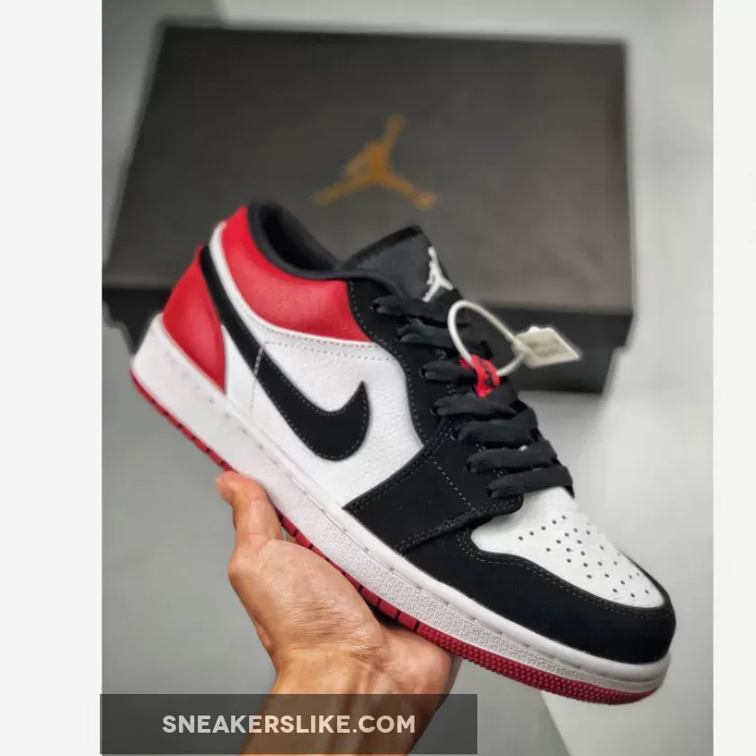 Air Jordan 1 Low 'Black Toe' White/Black-Gym Red #red white and black jordan 1 low