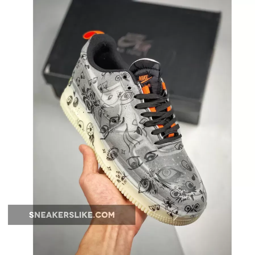 Nike Air Force 1 Experimental 'Halloween' Black Starfish White / af1 experimental
