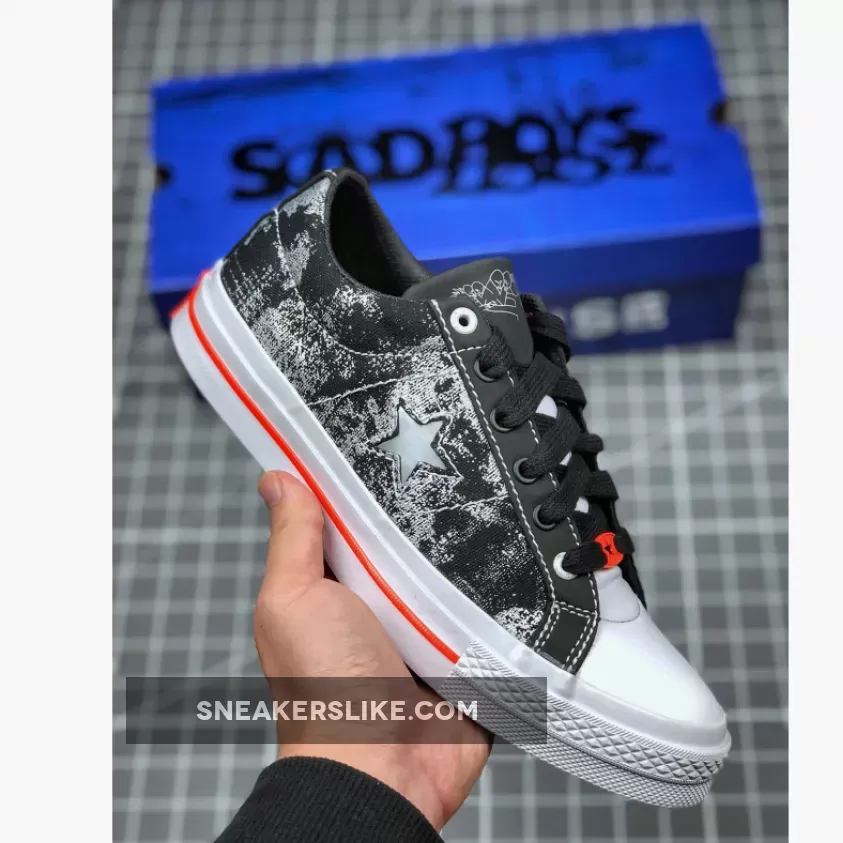 Sad Boys Converse One Star Ox Black Silver 165743C