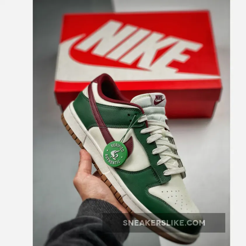 Nike Dunk Low White Green Team Red FB7160-161 / red white green dunks