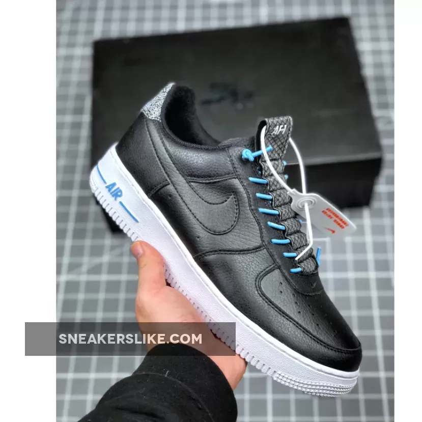 Nike Air Force 1 '07 Lux Black/Light Blue/White #nike af1 lux