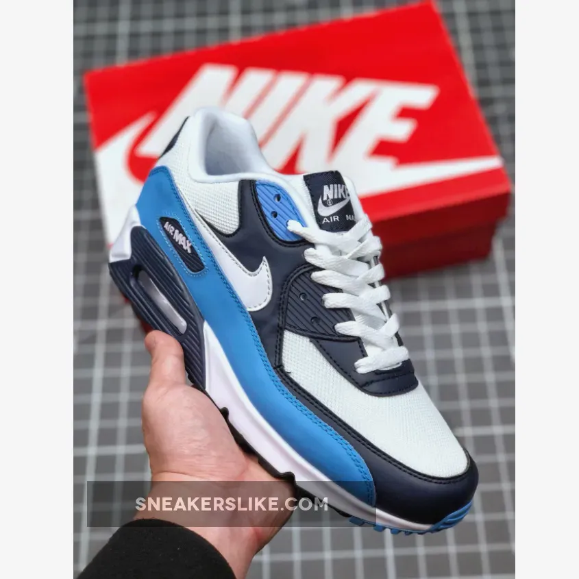 Nike Air Max 90 Essential White Blue AJ1285-105 / nike air 90 sale