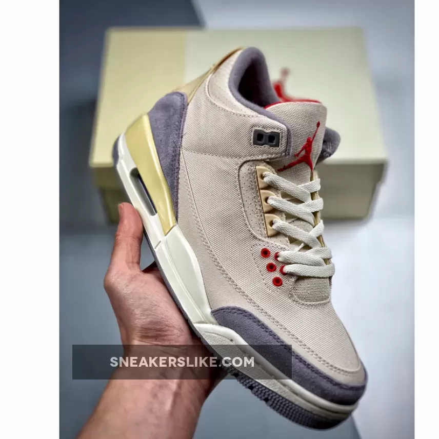 Air Jordan 3 Muslin/University Red-Cement Grey-Sail DH7139-100 / muslins jordan 3