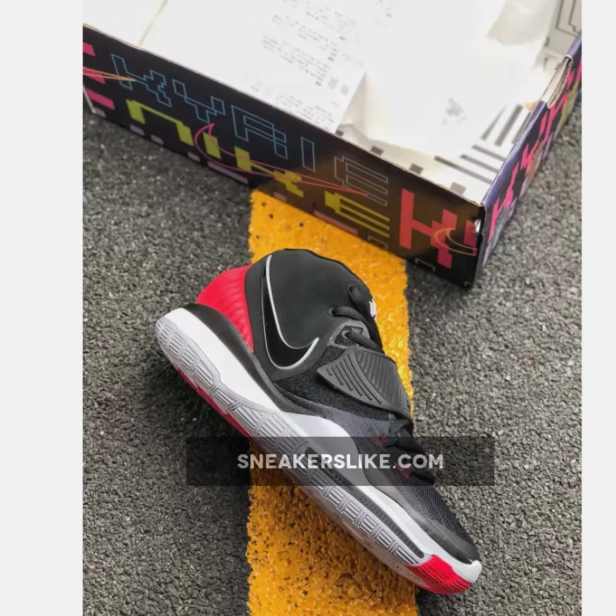 Nike Kyrie 6 'Bred' Black/Cement Grey/University Red-White #red kyrie 6