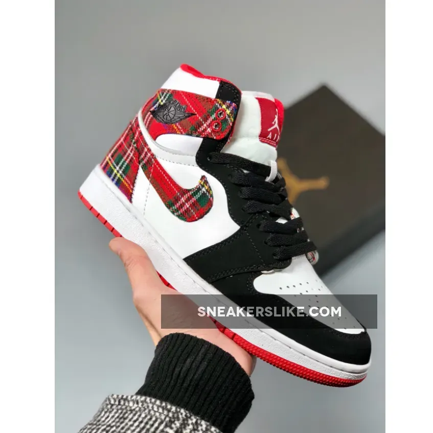 GS Air Jordan 1 Mid White Plaid / jordan 1 mid plaid
