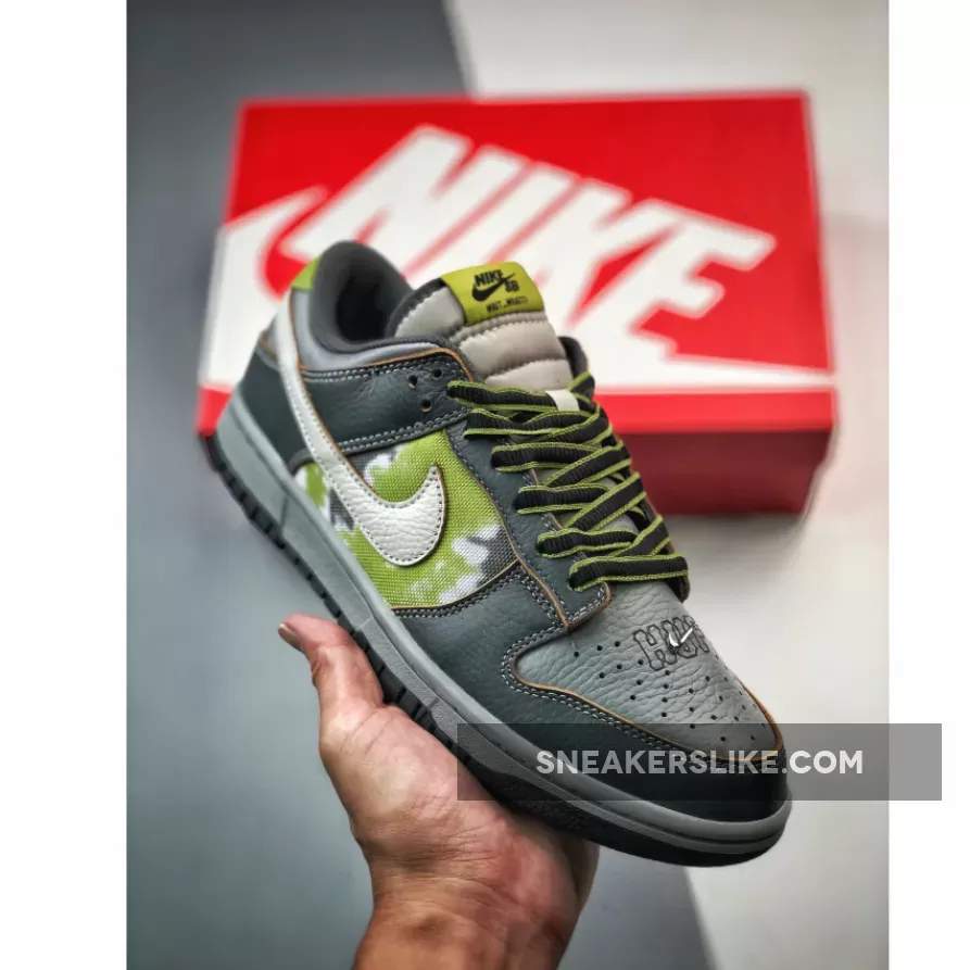 HUF x Nike SB Dunk Low 'Wait - grey and green nike