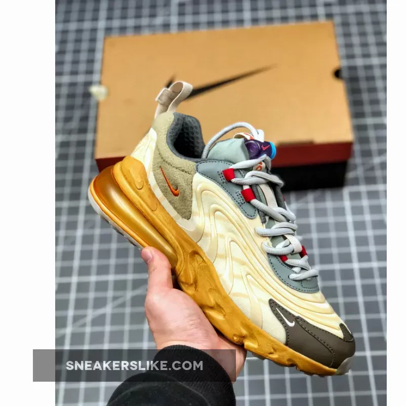 Nike Air Max 270 React 'Travis Scott – Cactus Trails' LIGHT CREAM/STARFISH/DARK HAZE / travis scott 270s