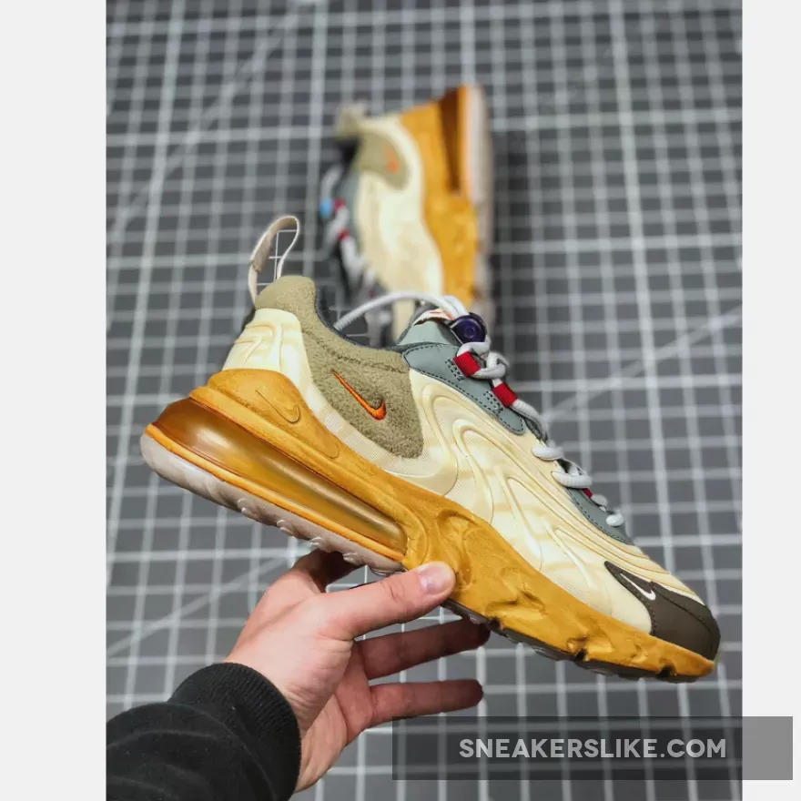Nike Air Max 270 React 'Travis Scott – Cactus Trails' LIGHT CREAM/STARFISH/DARK HAZE / travis scott 270s