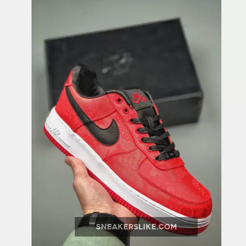 CLOT x Nike 1World Air Force 1 Supreme Red Black nike air force 1 red black