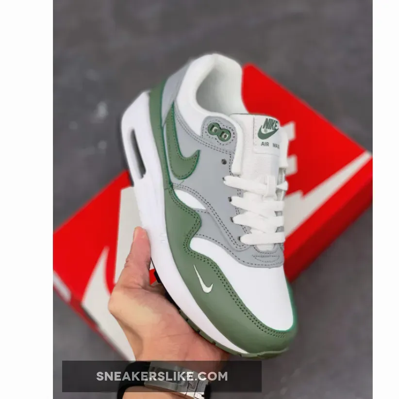 Nike Air Max 1 White/Spiral Sage-Wolf Grey-Black DB5074-100 air max 1 spiral sage