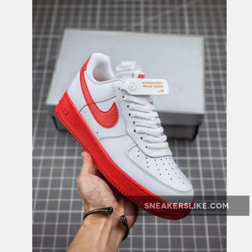 Nike Air Force 1 Low White Red Midsole