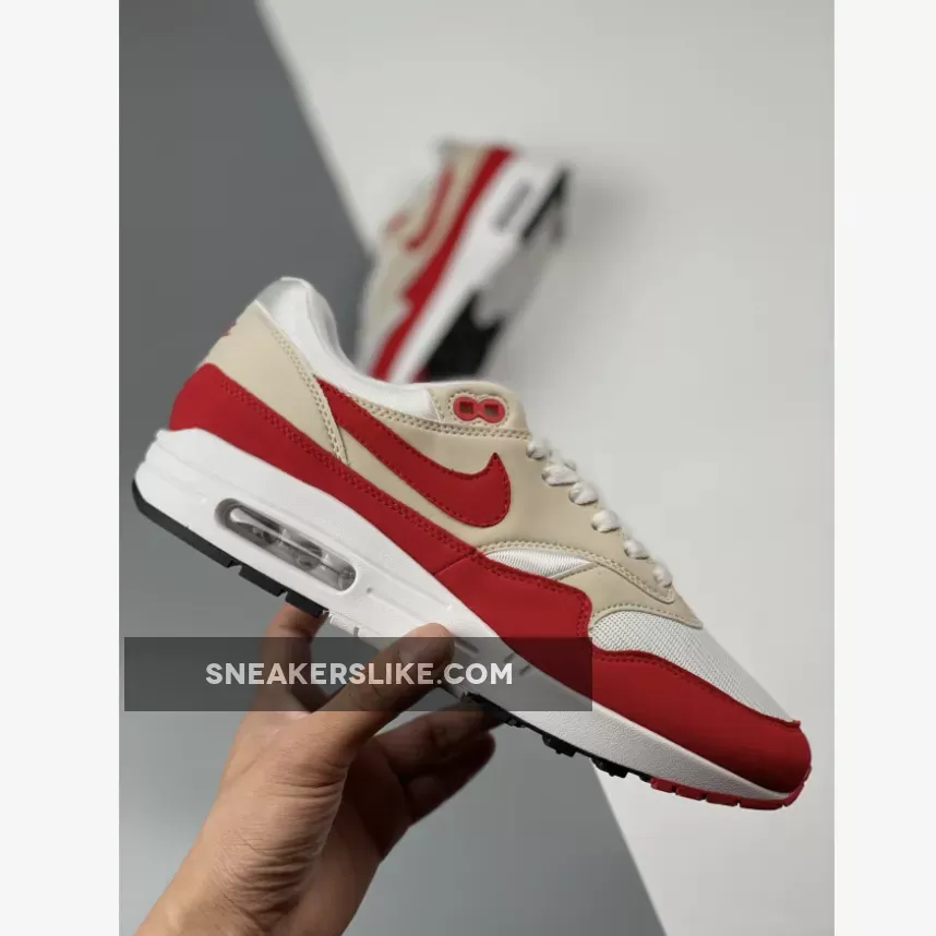 Nike Air Max 1 Anniversary OG White/University Red-Neutral Grey-Black nike air max 1 red and white