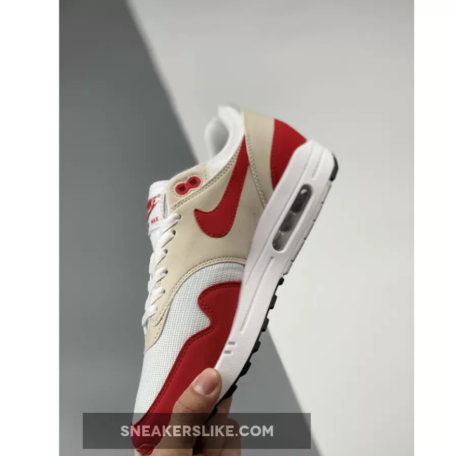 Nike Air Max 1 Anniversary OG White/University Red-Neutral Grey-Black nike air max 1 red and white