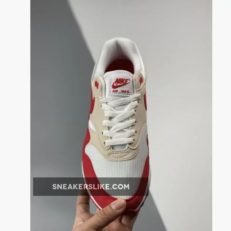 Nike Air Max 1 Anniversary OG White/University Red-Neutral Grey-Black nike air max 1 red and white