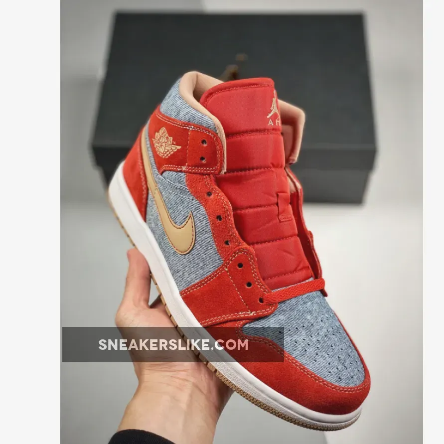 Air Jordan 1 Mid 'Denim Red' / air jordan 1 mid denim red