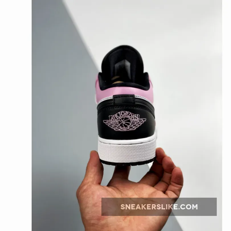 Jordan 1 Low GS Light Arctic Pink For Womens 554723-601 White Black Light Arctic Pink