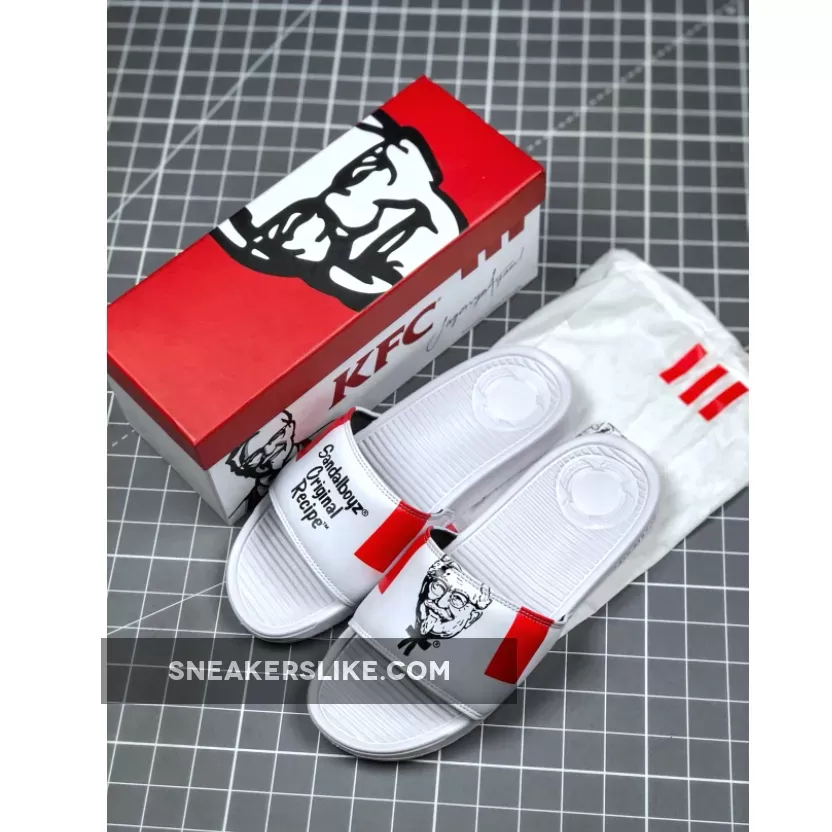 KFC X SANDALBOYZ Court Slides White Red New Releases
