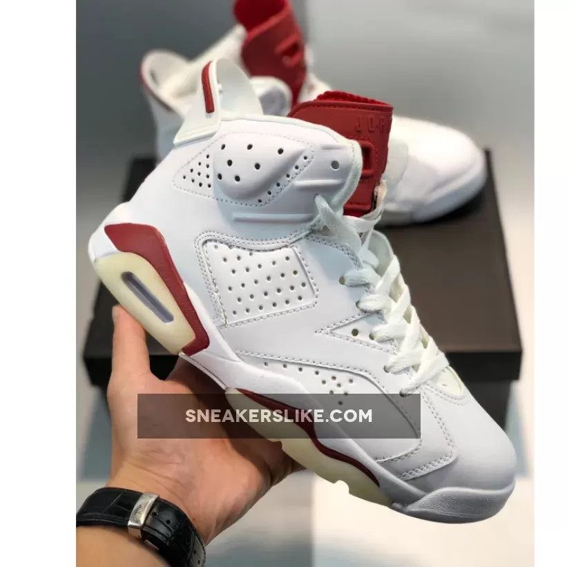 Women Air Jordan 6 Maroon Off White 384664-116