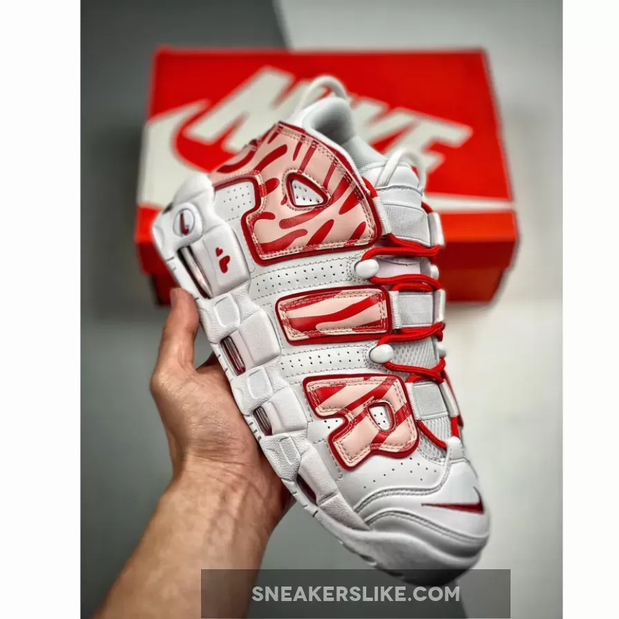 Custom Nike Air More Uptempo White Red Air More Uptempo White Varsity Red 2021