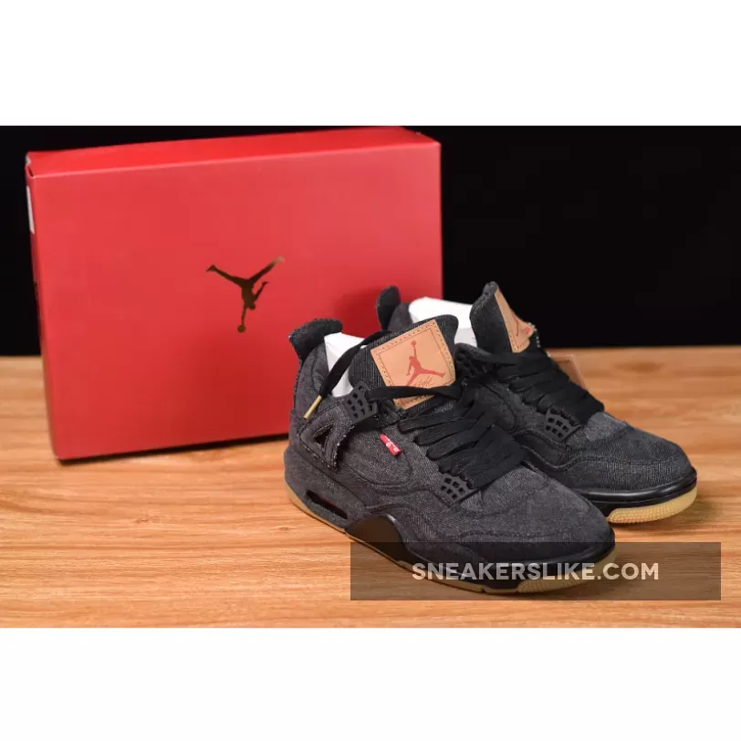 Levis x Nike Air Jordan 4 Black AO2571-001 / levis x jordan 4