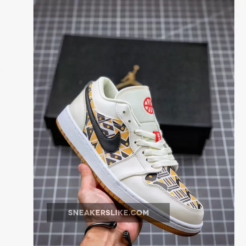 Air Jordan 1 Low 'Quai 54' Sail/Team Orange-Baroque Brown - jordan 1 orange brown