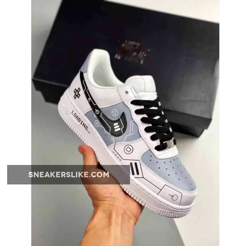 Custom Nike Air Force 1 White Black By You blank nike shoes