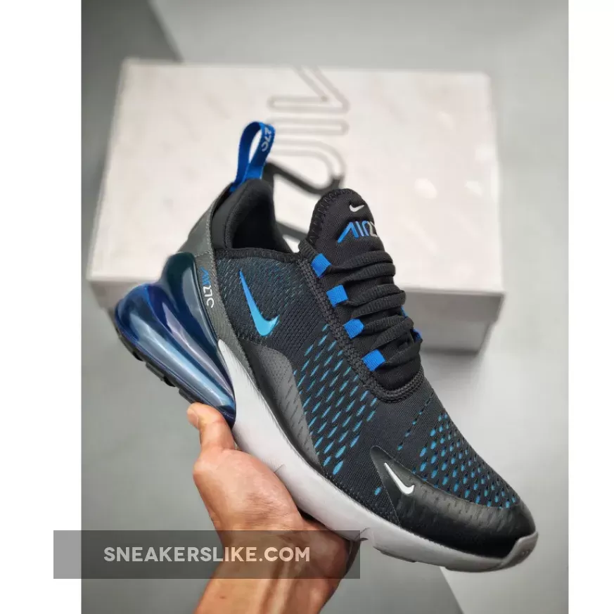 Men's Nike Air Max 270 Black Photo Blue AH8050-019 #blue 270s