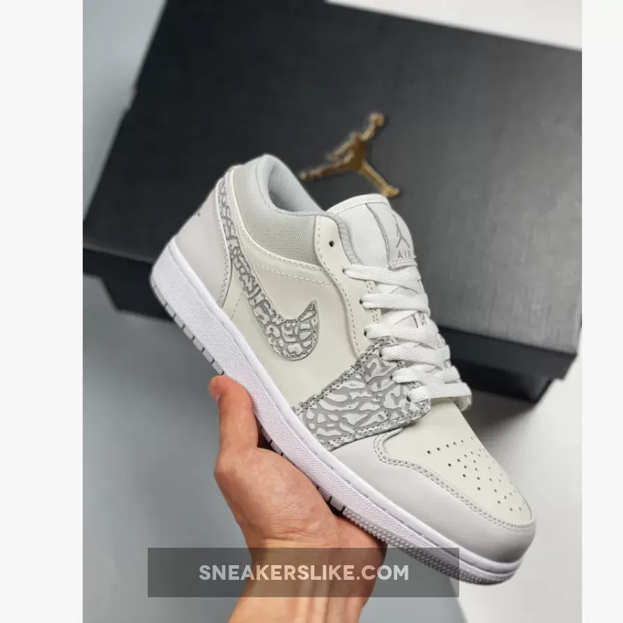 Air Jordan 1 Low 'Elephant' White/Neutral Grey DH4269-100 - air jordan 1 low prm