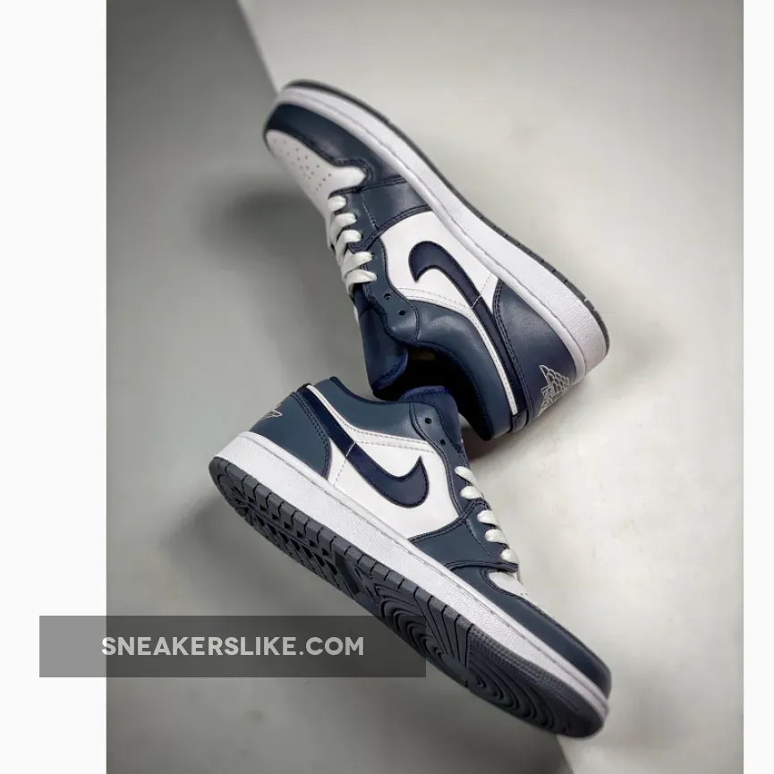 Air Jordan 1 Low Greyish Blue 553558-414 / navy blue jordan 1