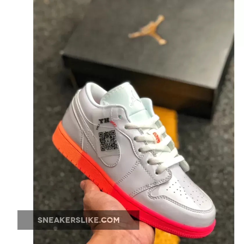 Jordan 1 Low GS White Crimson Mango For Womens 554723-100 #sunset jordan