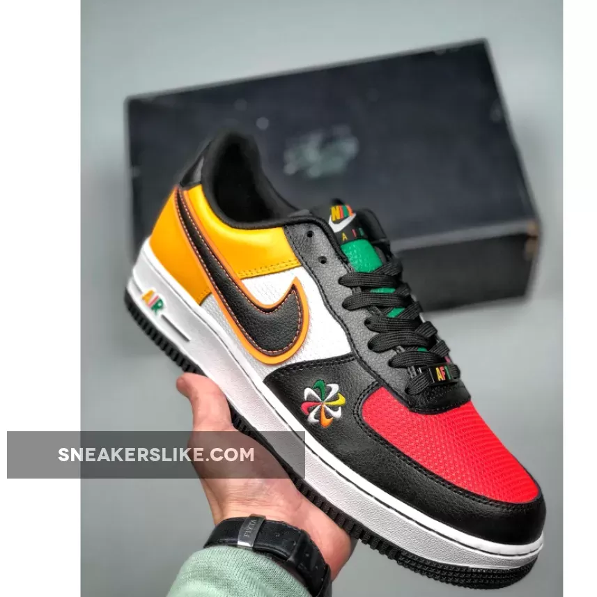 Nike Air Force 1 'Sunburst' Black White Yellow Red nike sunburst