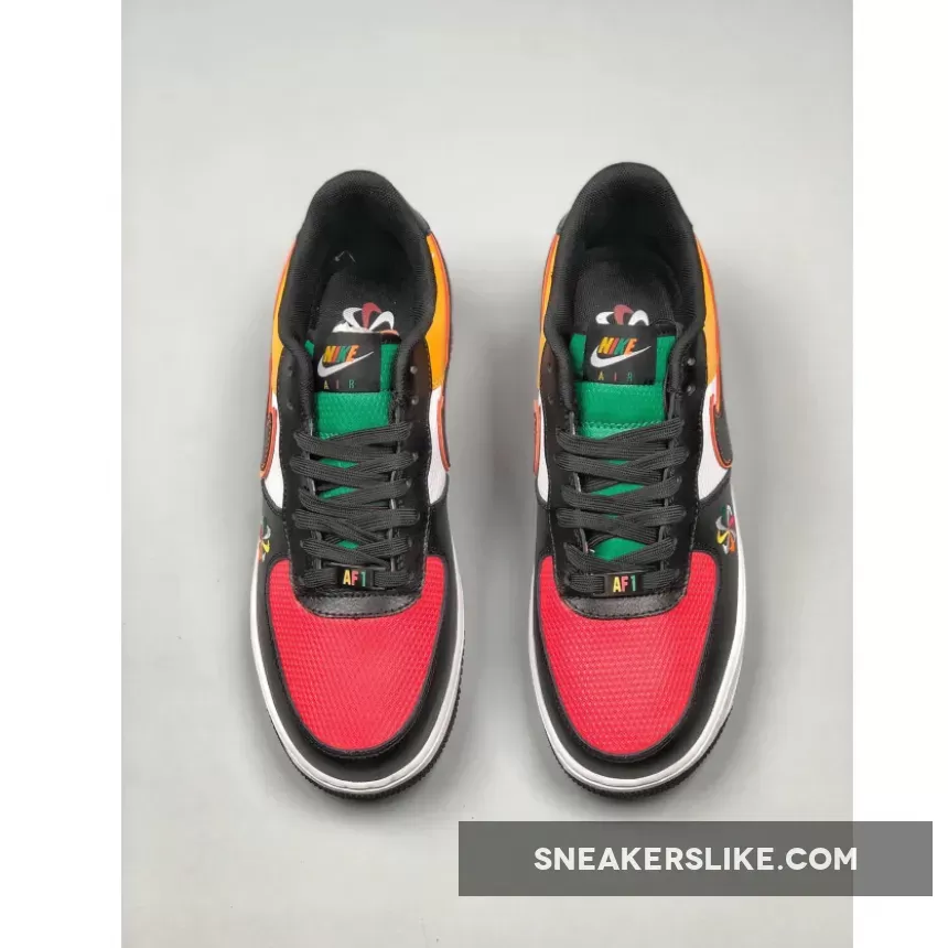 Nike Air Force 1 'Sunburst' Black White Yellow Red nike sunburst
