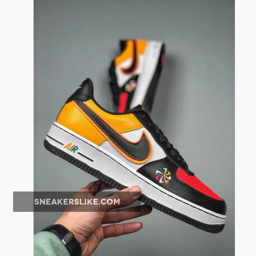 Nike Air Force 1 'Sunburst' Black White Yellow Red nike sunburst