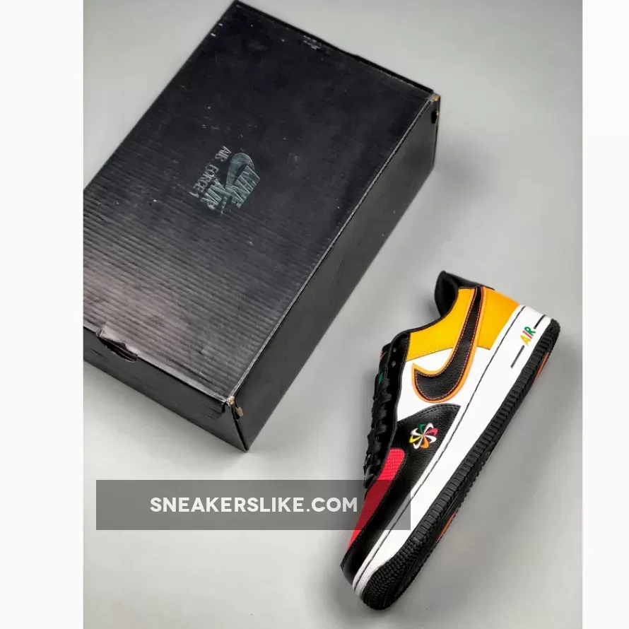 Nike Air Force 1 'Sunburst' Black White Yellow Red nike sunburst