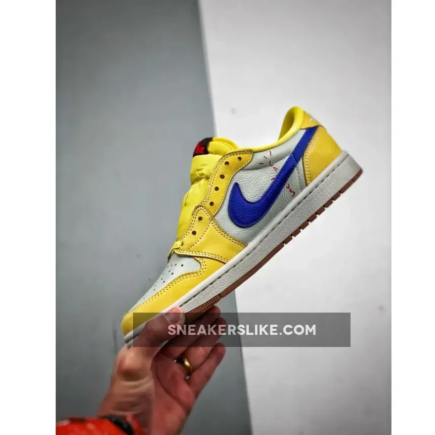 Travis Scott x Air Jordan 1 Low OG Canary/Racer Blue-Gum Travis Scott x Air Jordan 1 Low OG Canary/Racer Blue-Gum