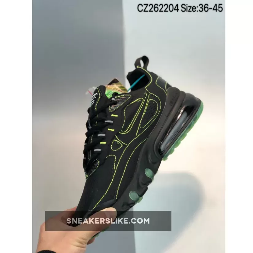 Nike Air Max 270 React SP Black Electric Green CQ6549-001 Outlet