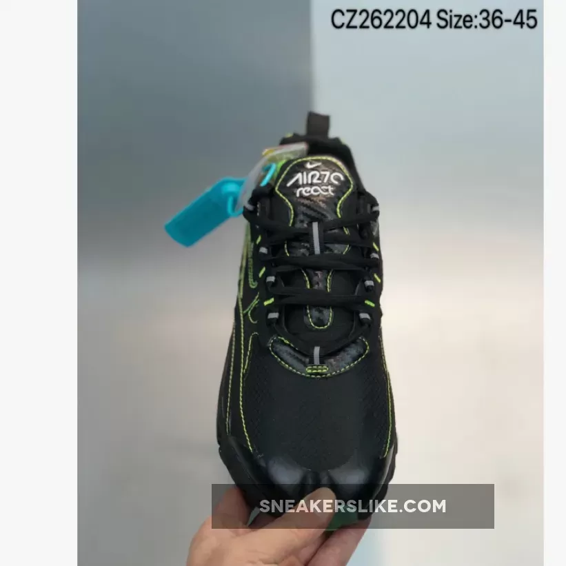 Nike Air Max 270 React SP Black Electric Green CQ6549-001 Outlet